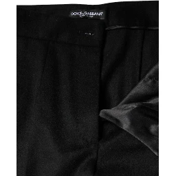 Black Cashmere Mid Waist Women Boot Cut Pants