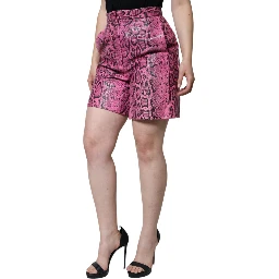 Pink Leather High Waist Hot Pants Shorts