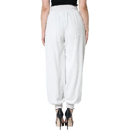 White Nylon Jogger Sweatpants Pants