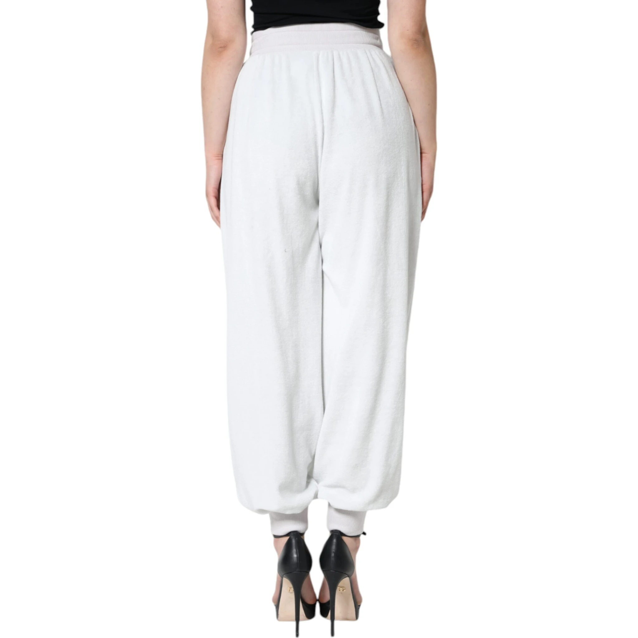 White Nylon Jogger Sweatpants Pants