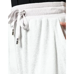 White Nylon Jogger Sweatpants Pants