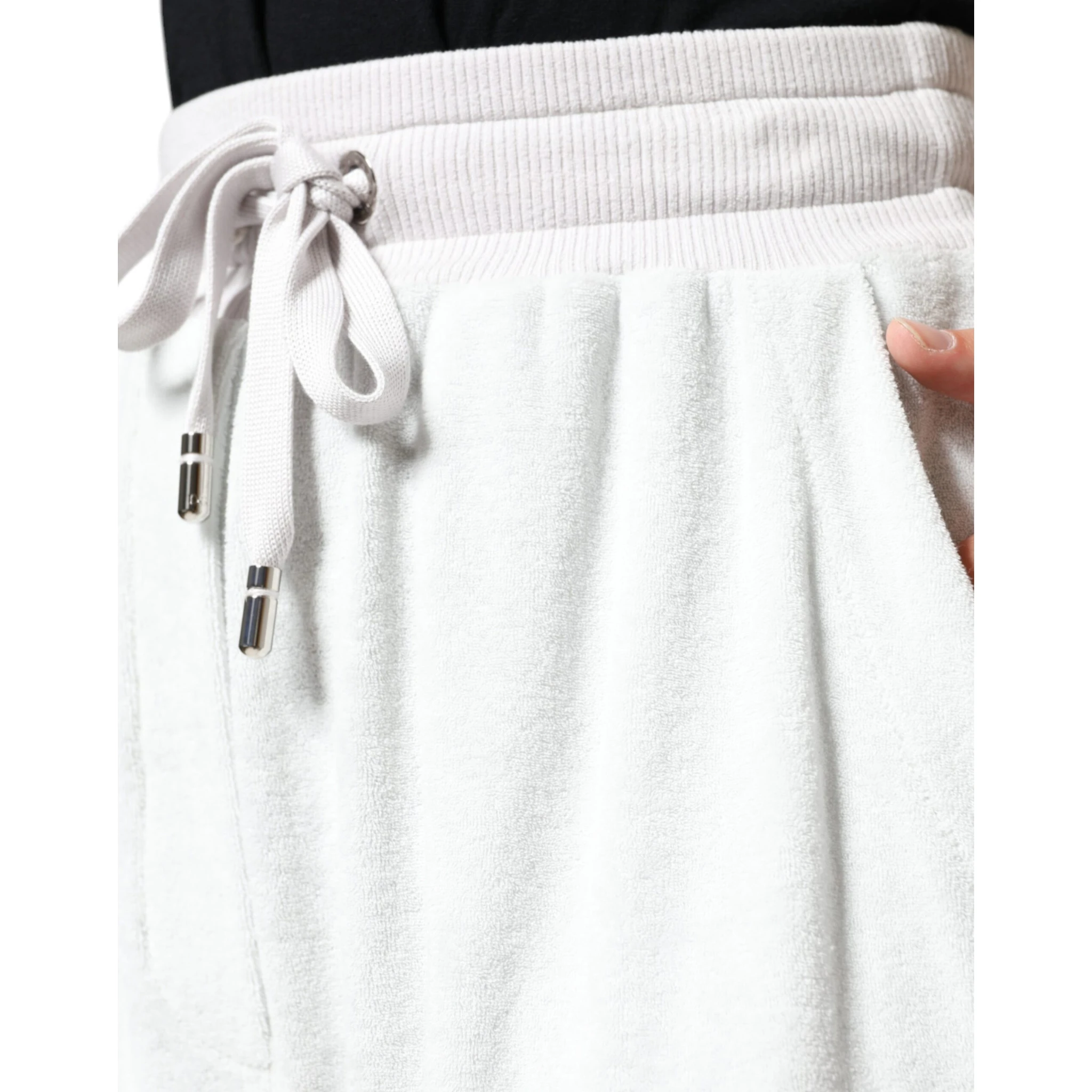 White Nylon Jogger Sweatpants Pants