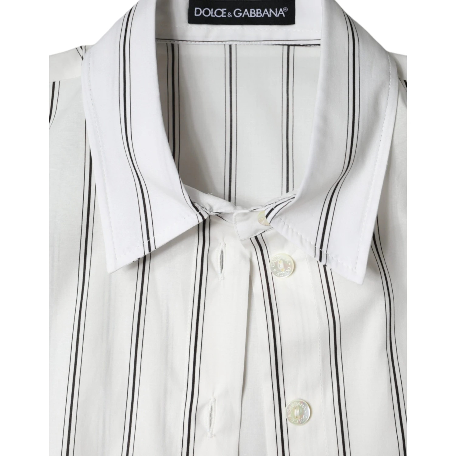 White Striped Collared Short Sleeve Polo Top