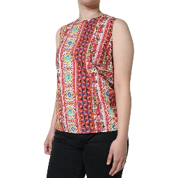 Multicolor Cotton Carretto Floral Tank Top