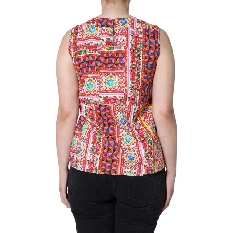 Multicolor Cotton Carretto Floral Tank Top