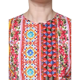 Multicolor Cotton Carretto Floral Tank Top