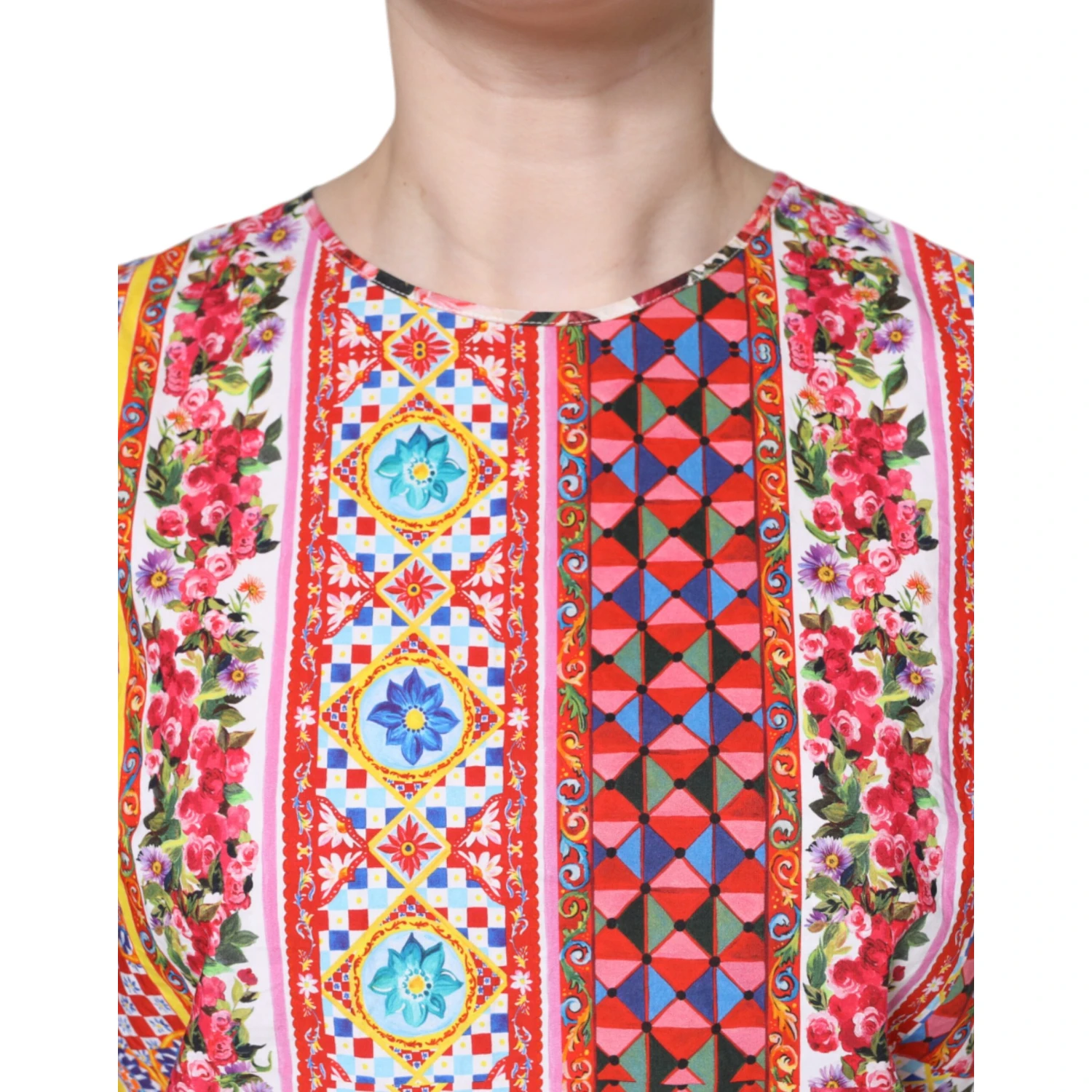 Multicolor Cotton Carretto Floral Tank Top