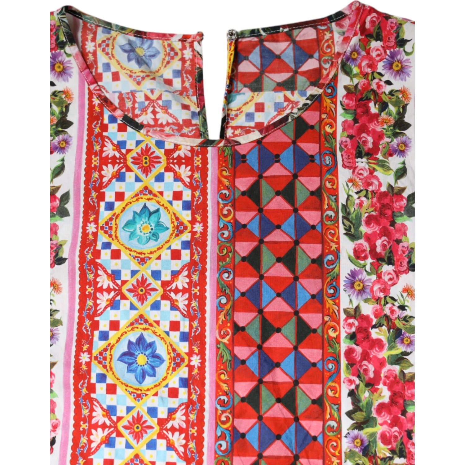 Multicolor Cotton Carretto Floral Tank Top