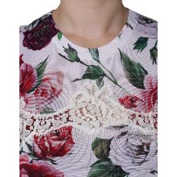 White Floral Lace Silk Sleeveless Tank Top