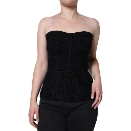 Black Bustier Sleeveless Corset Blouse Top