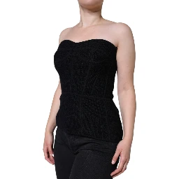 Black Bustier Sleeveless Corset Blouse Top