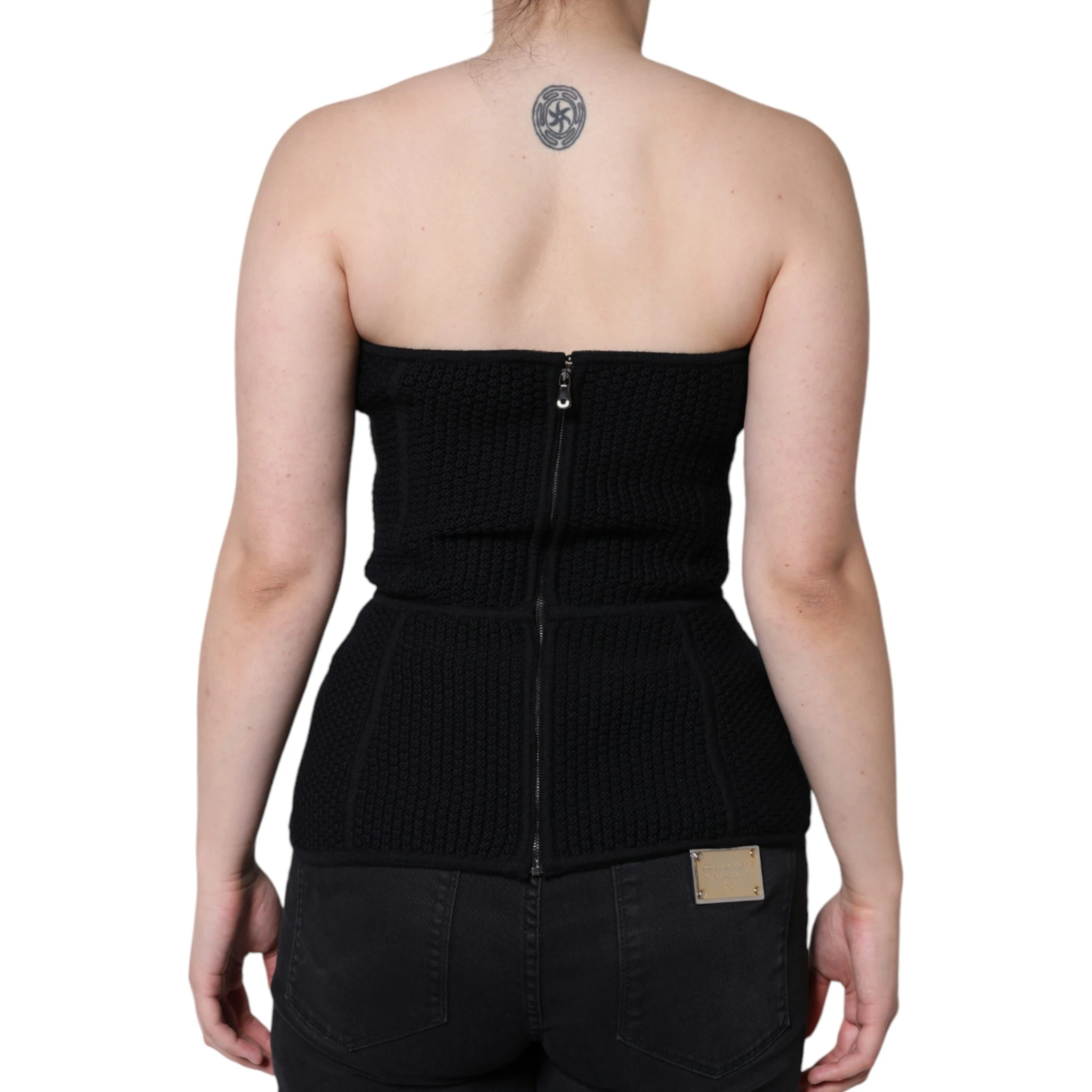 Black Bustier Sleeveless Corset Blouse Top