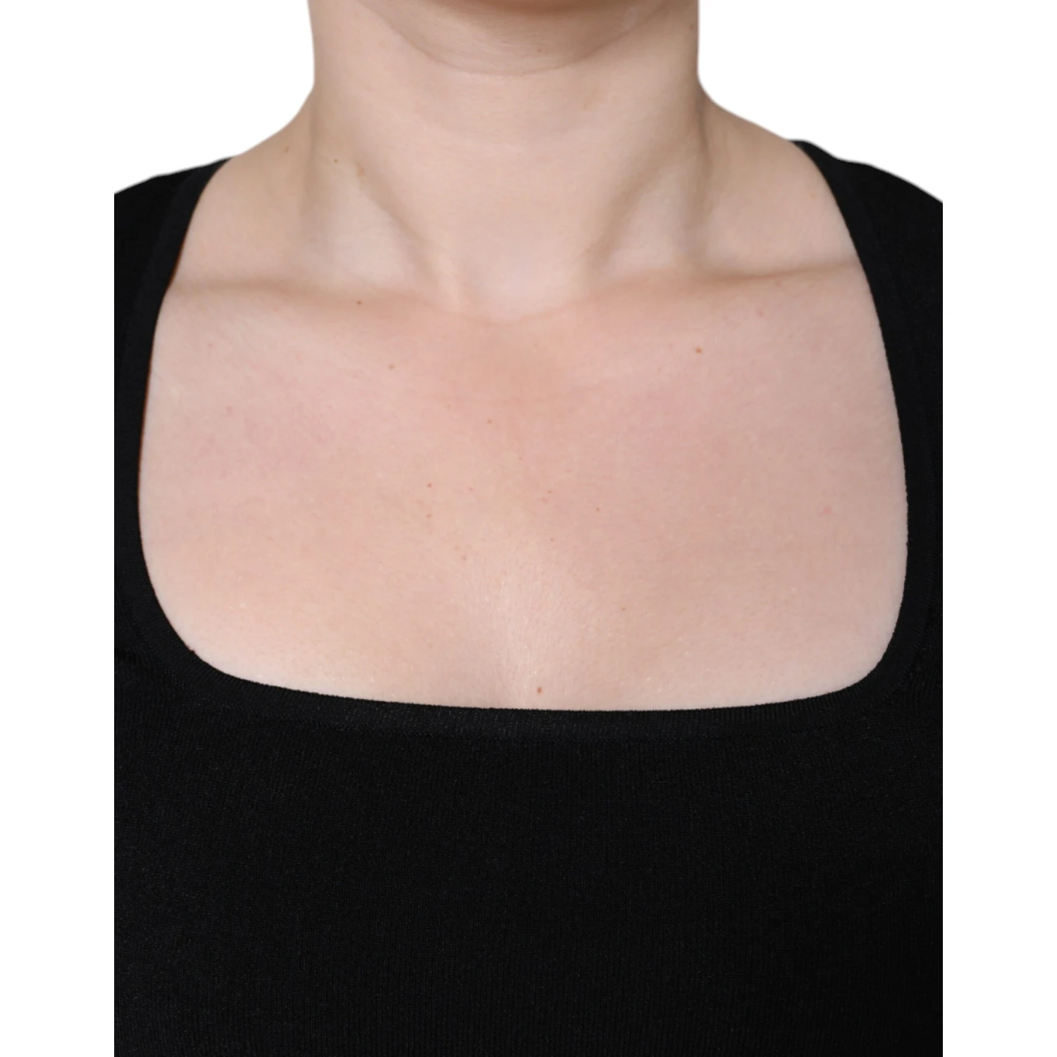 Black Long Sleeves Blouse Square Neck Top