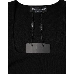 Black Long Sleeves Blouse Square Neck Top
