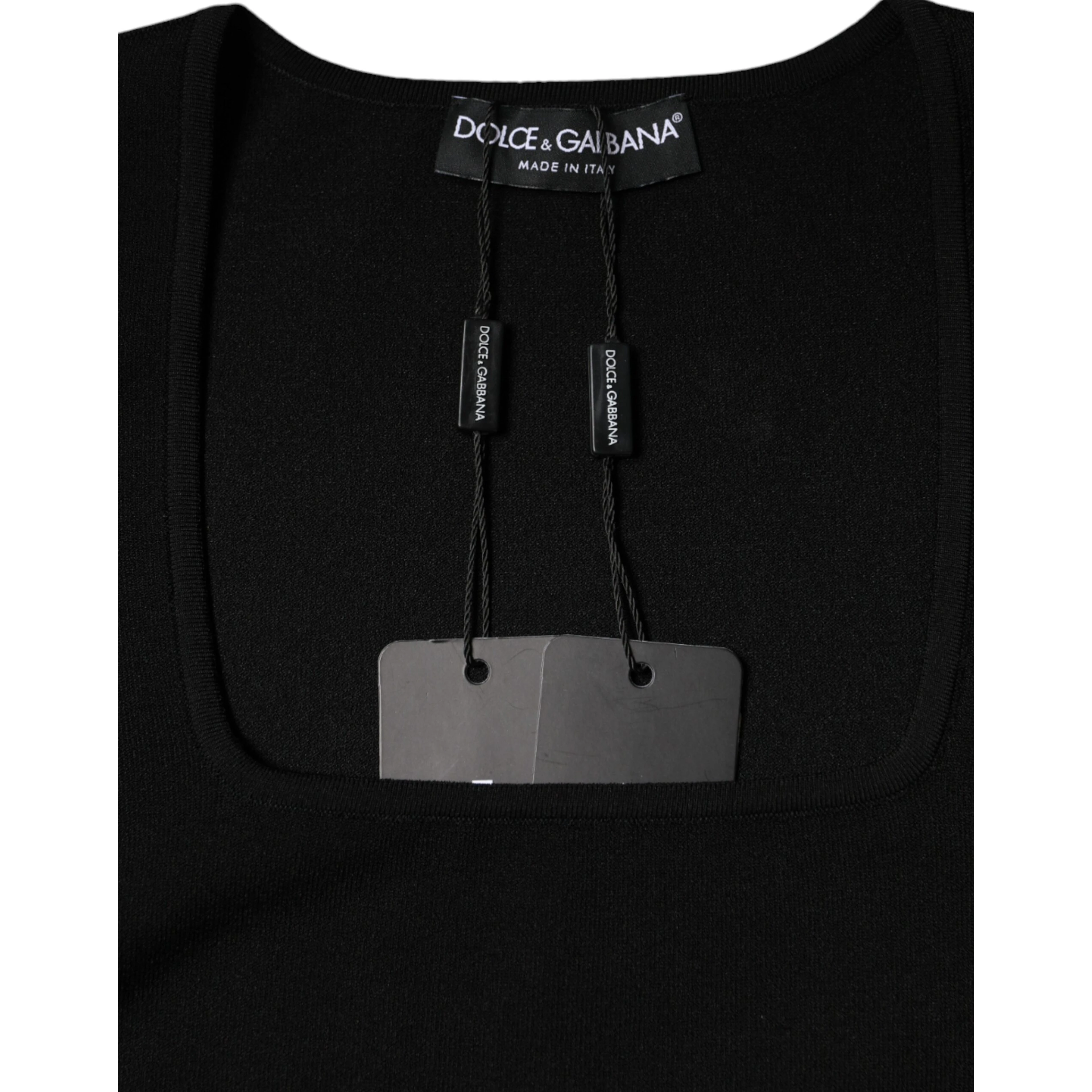 Black Long Sleeves Blouse Square Neck Top