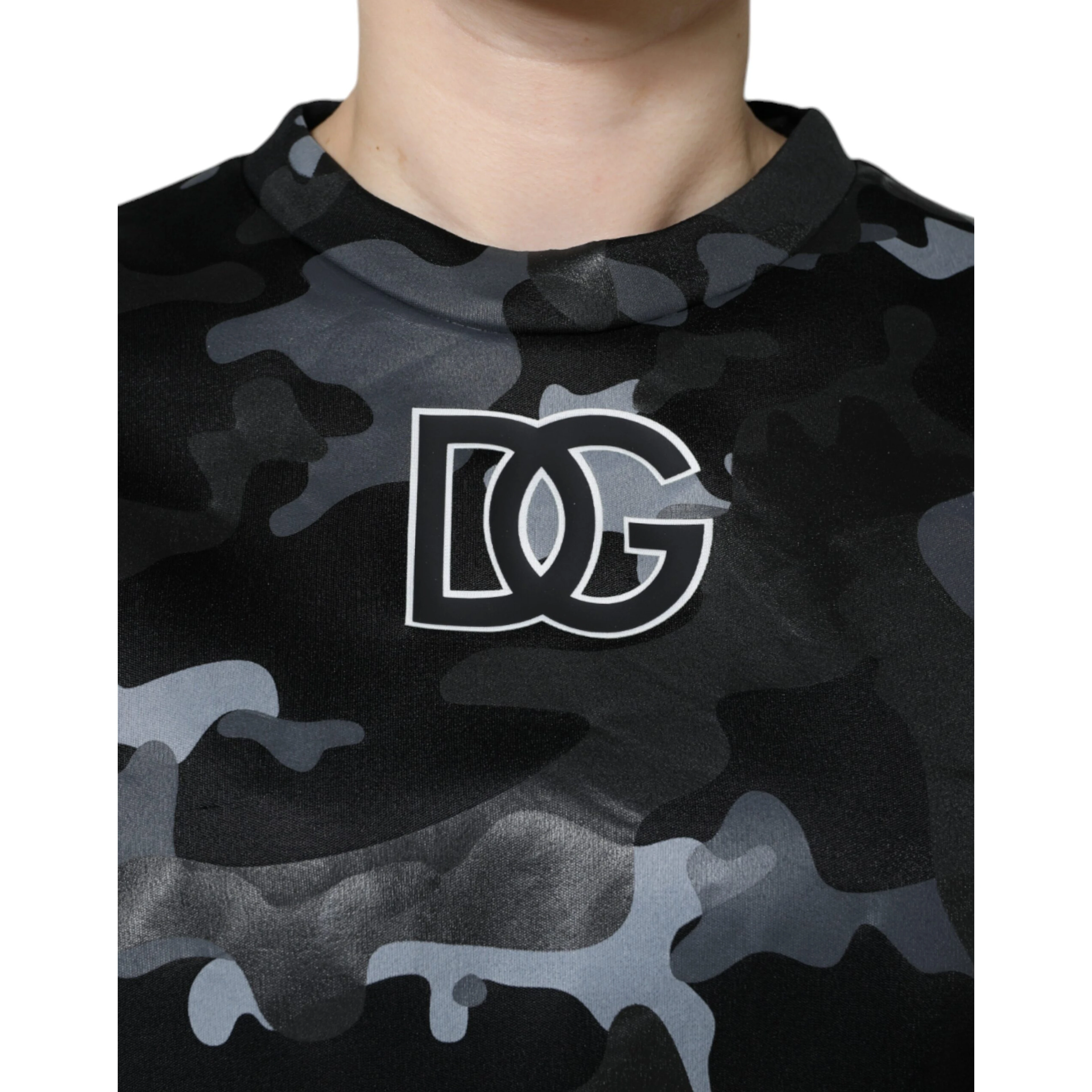 Black Camouflage Round Neck Sweatshirt Sweater