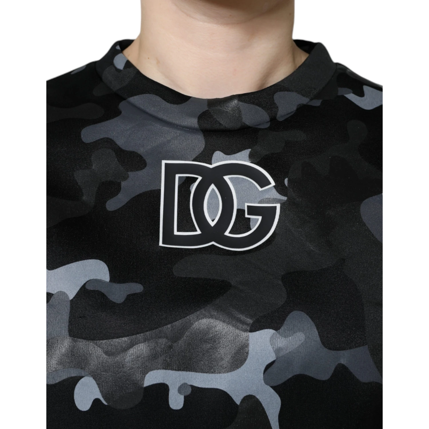 Black Camouflage Round Neck Sweatshirt Sweater