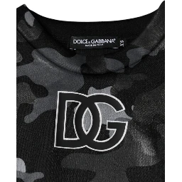 Black Camouflage Round Neck Sweatshirt Sweater