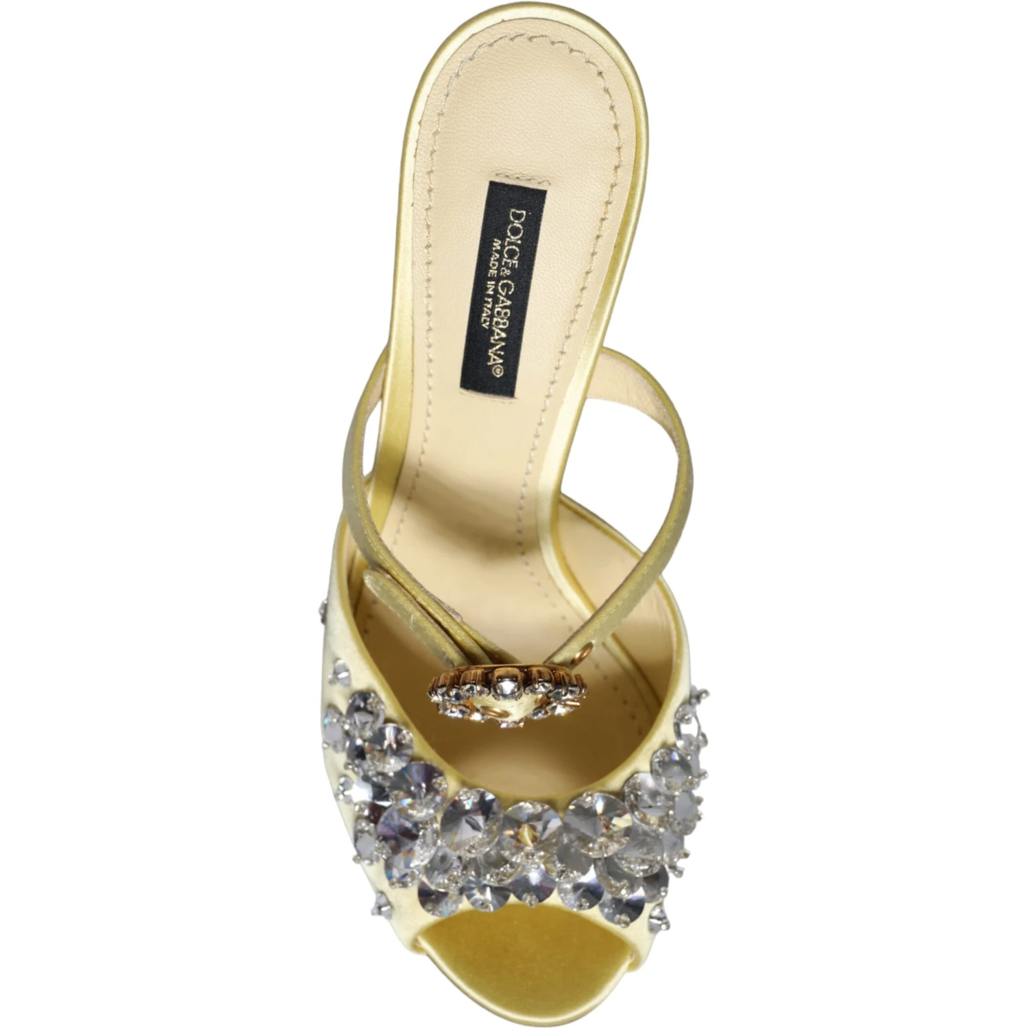 Yellow Mary Janes Satin Crystal Sandals Shoes