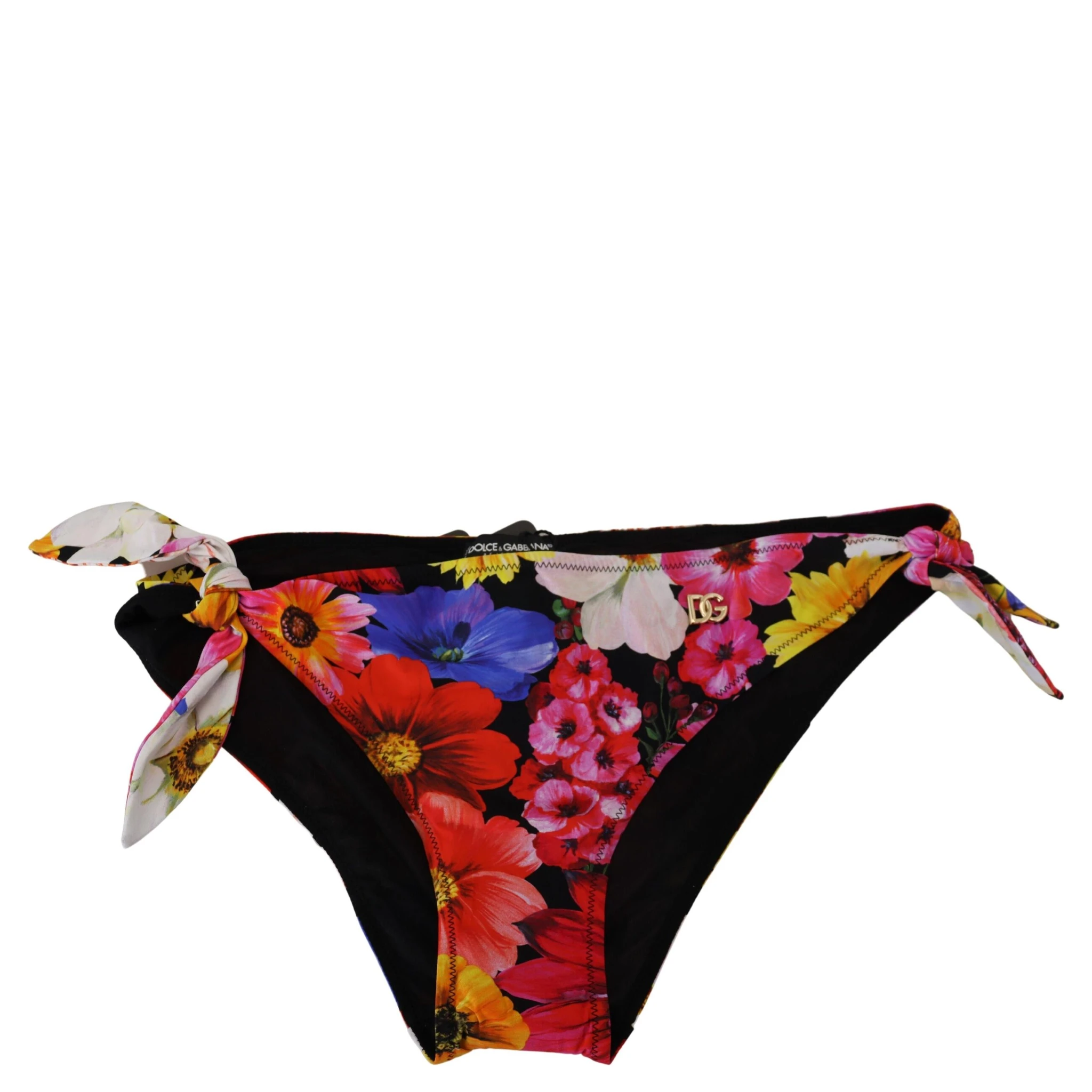 Black Floral Print Swimsuit Bikini Bottom Swimwear