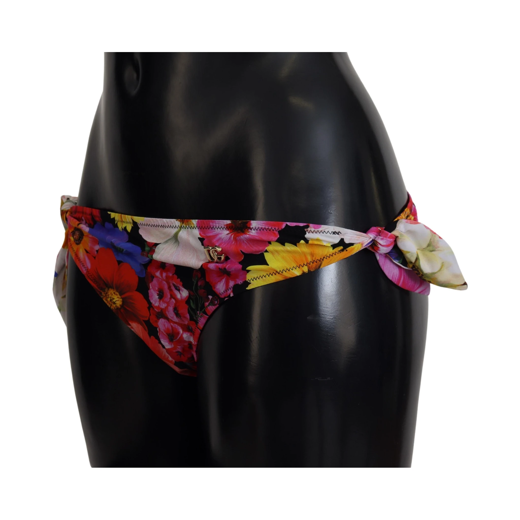 Black Floral Print Swimsuit Bikini Bottom Swimwear