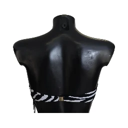 Black White Zebra Bandeau Swimwear Bikini Top