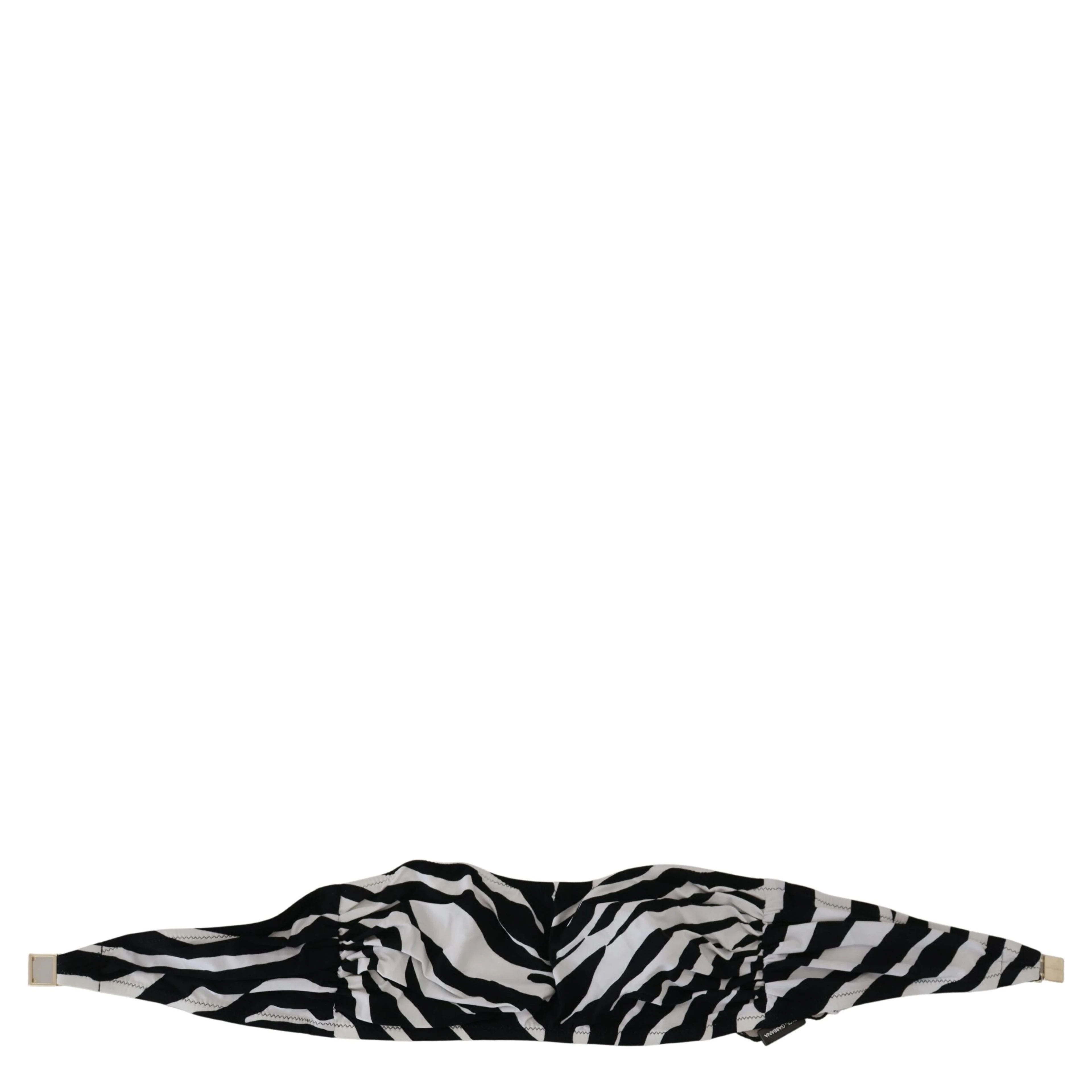 Black White Zebra Bandeau Swimwear Bikini Top