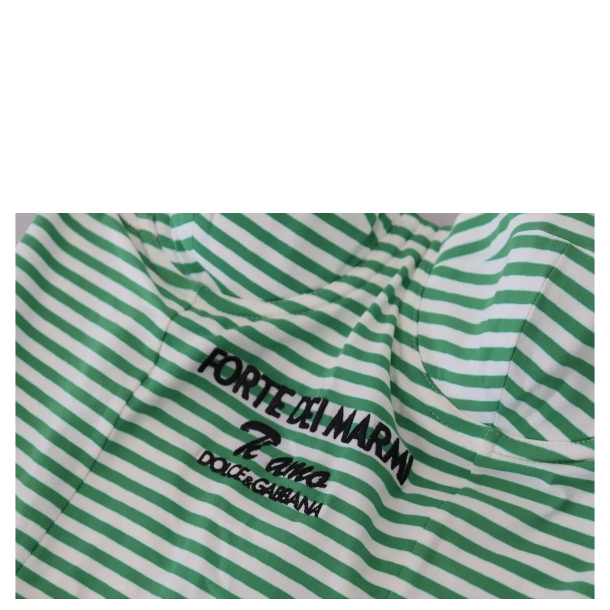 White Green Stripes One Piece Beachwear Swimwear