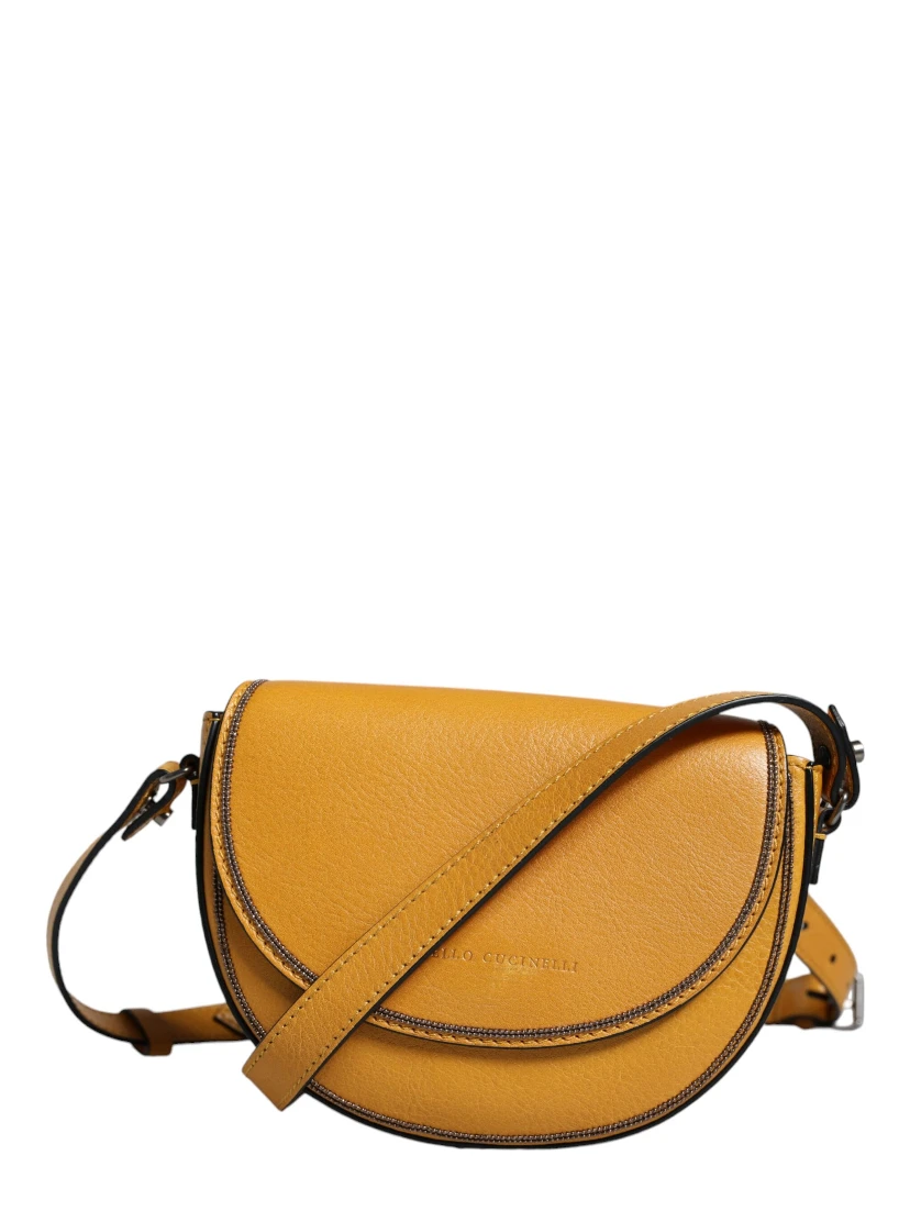 Light Brown Leather Logo Waist Strap Sling Bag