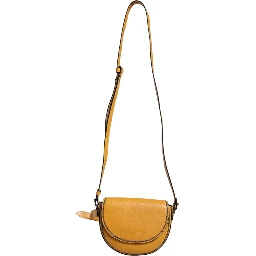 Light Brown Leather Logo Waist Strap Sling Bag