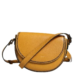 Light Brown Leather Logo Waist Strap Sling Bag
