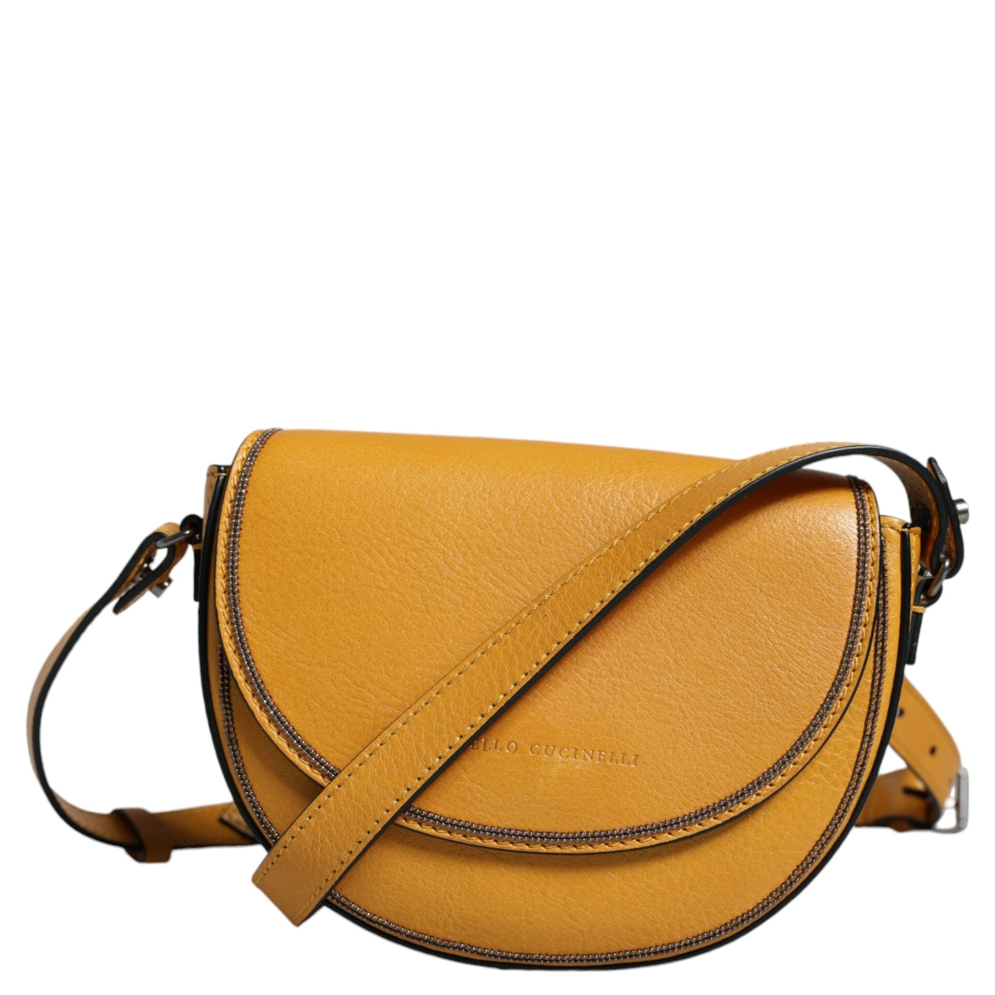 Light Brown Leather Logo Waist Strap Sling Bag