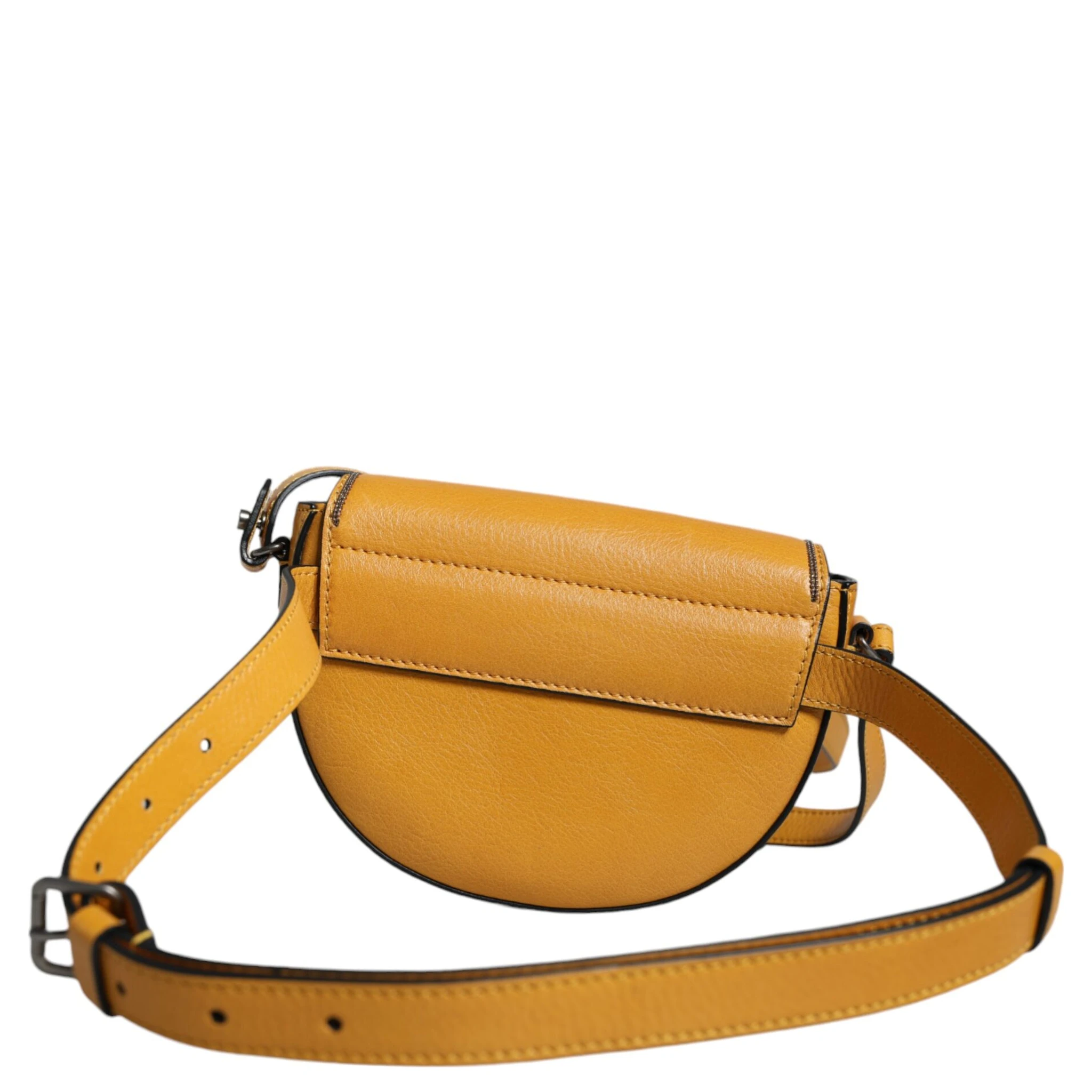 Light Brown Leather Logo Waist Strap Sling Bag