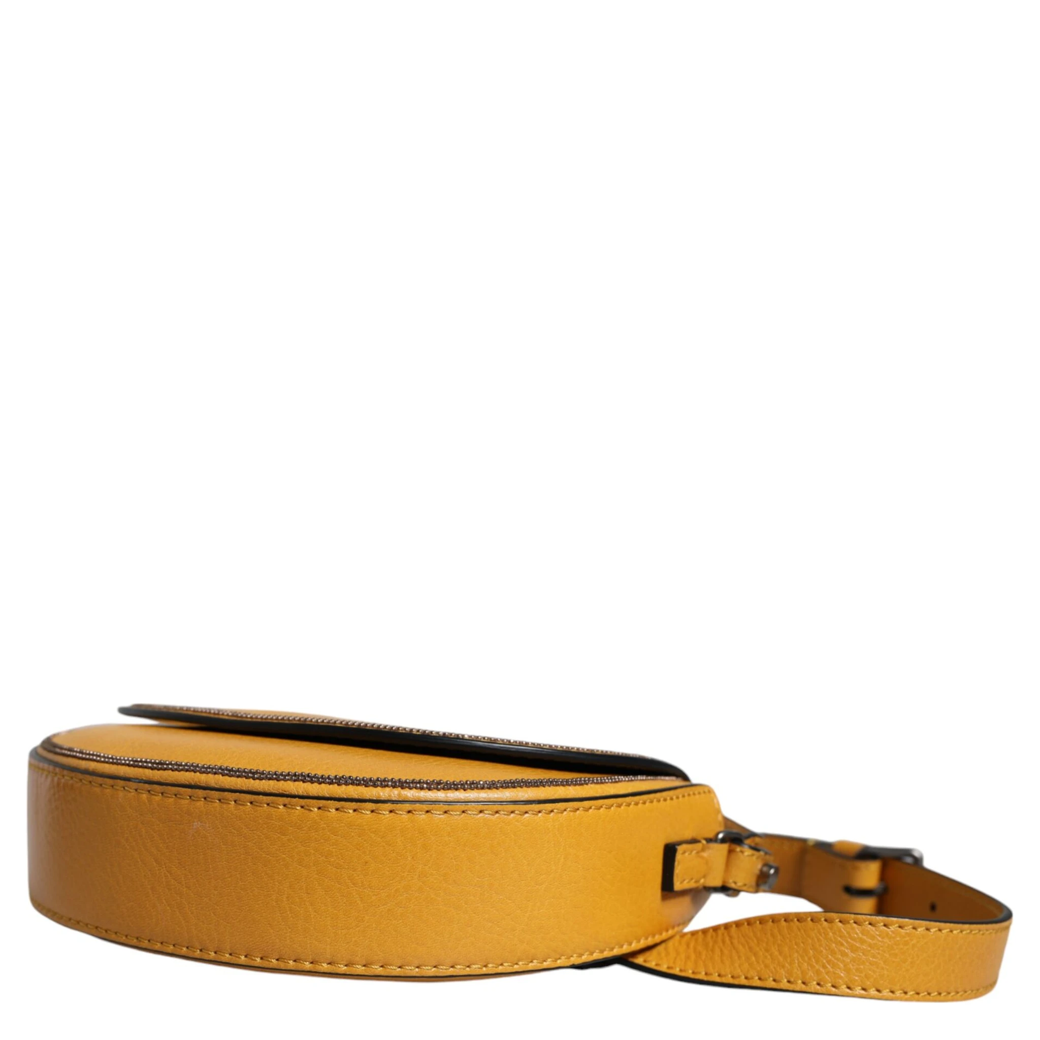 Light Brown Leather Logo Waist Strap Sling Bag