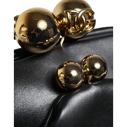 Black Calfskin Leather Shoulder Clutch Bag