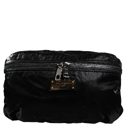 Black Nylon Fabric Belt Waist Fanny Pack Bag