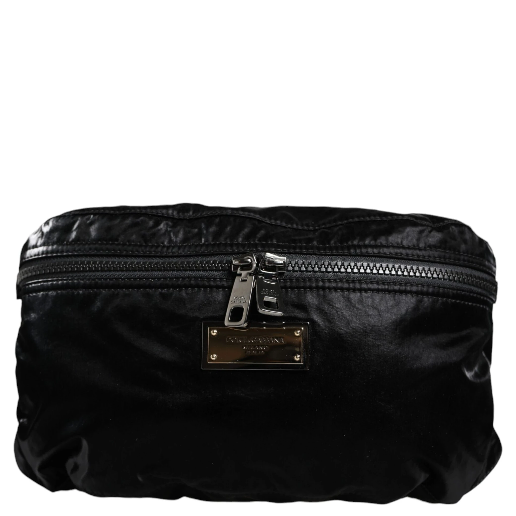 Black Nylon Fabric Belt Waist Fanny Pack Bag