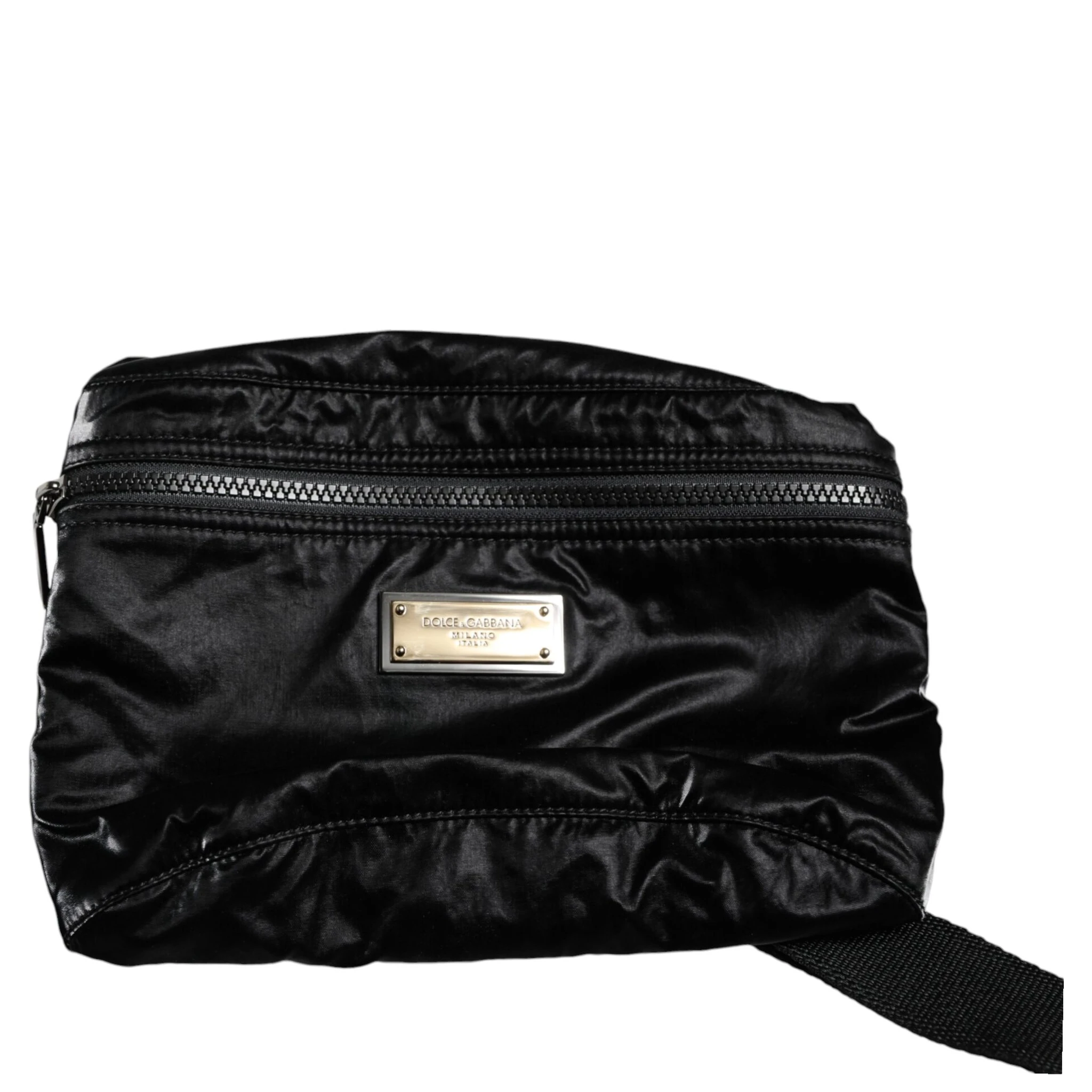 Black Nylon Fabric Belt Waist Fanny Pack Bag