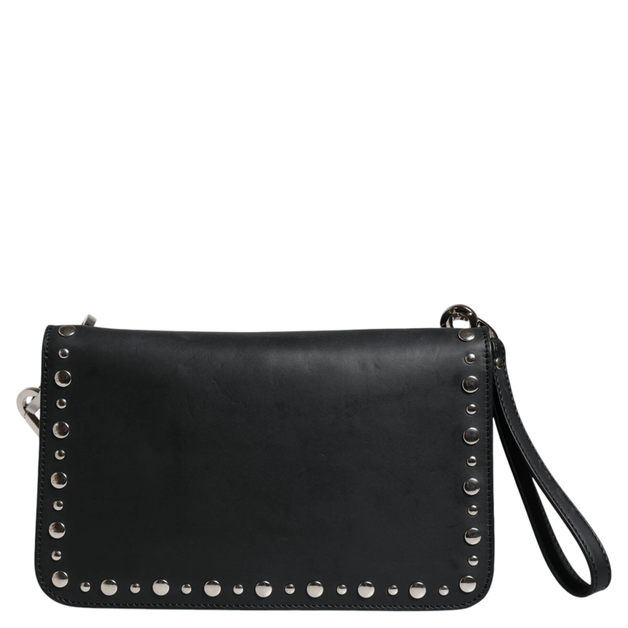 Black Small Leather Studded Shoulder Crossbody Bag
