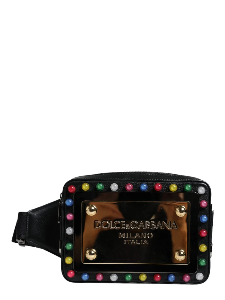 Black Leather LED Logo Belt Waist Fanny Pack Bag alternative