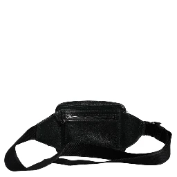 Black Leather LED Logo Belt Waist Fanny Pack Bag