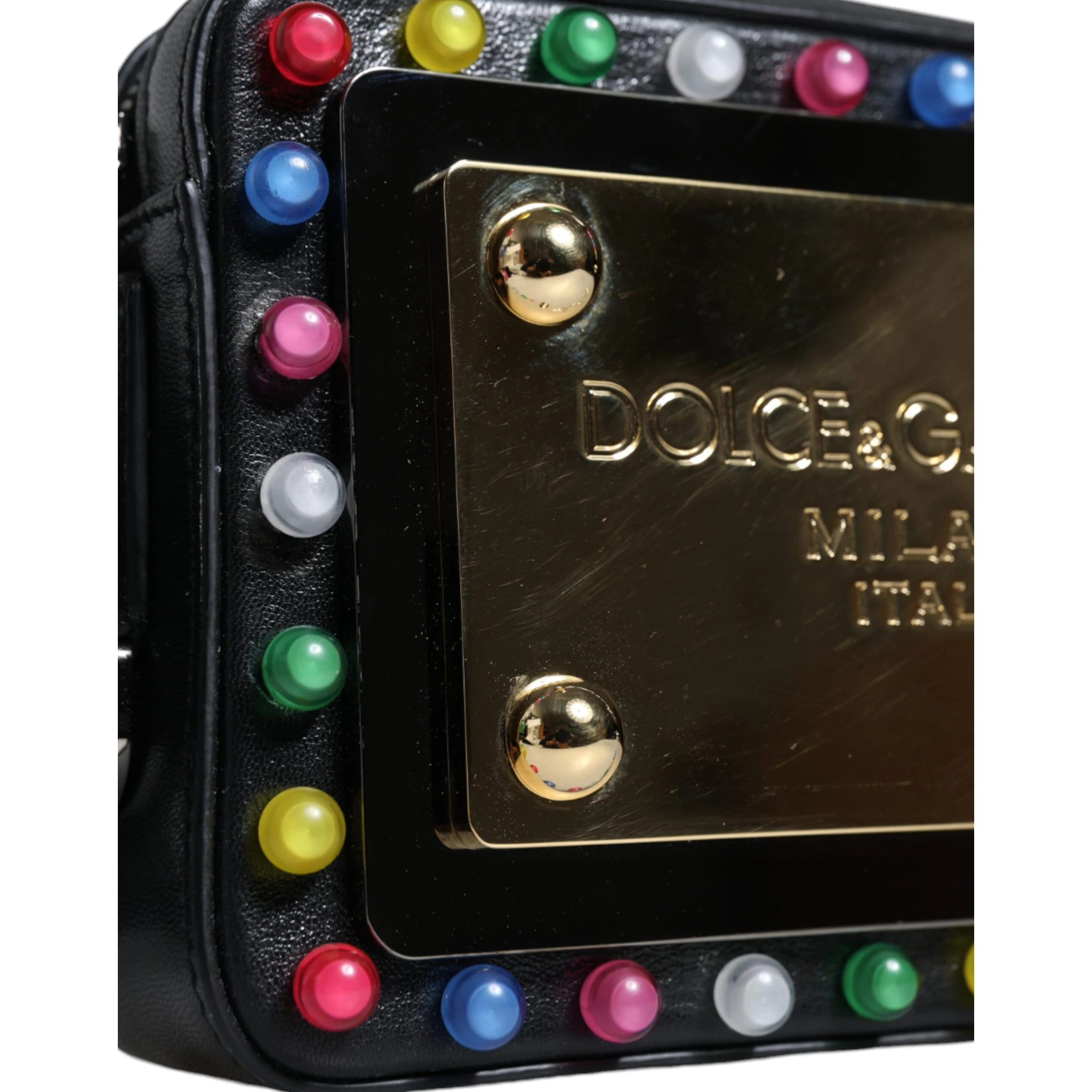 Black Leather LED Logo Belt Waist Fanny Pack Bag