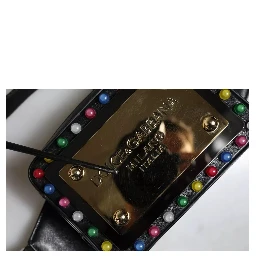 Black Leather LED Logo Belt Waist Fanny Pack Bag