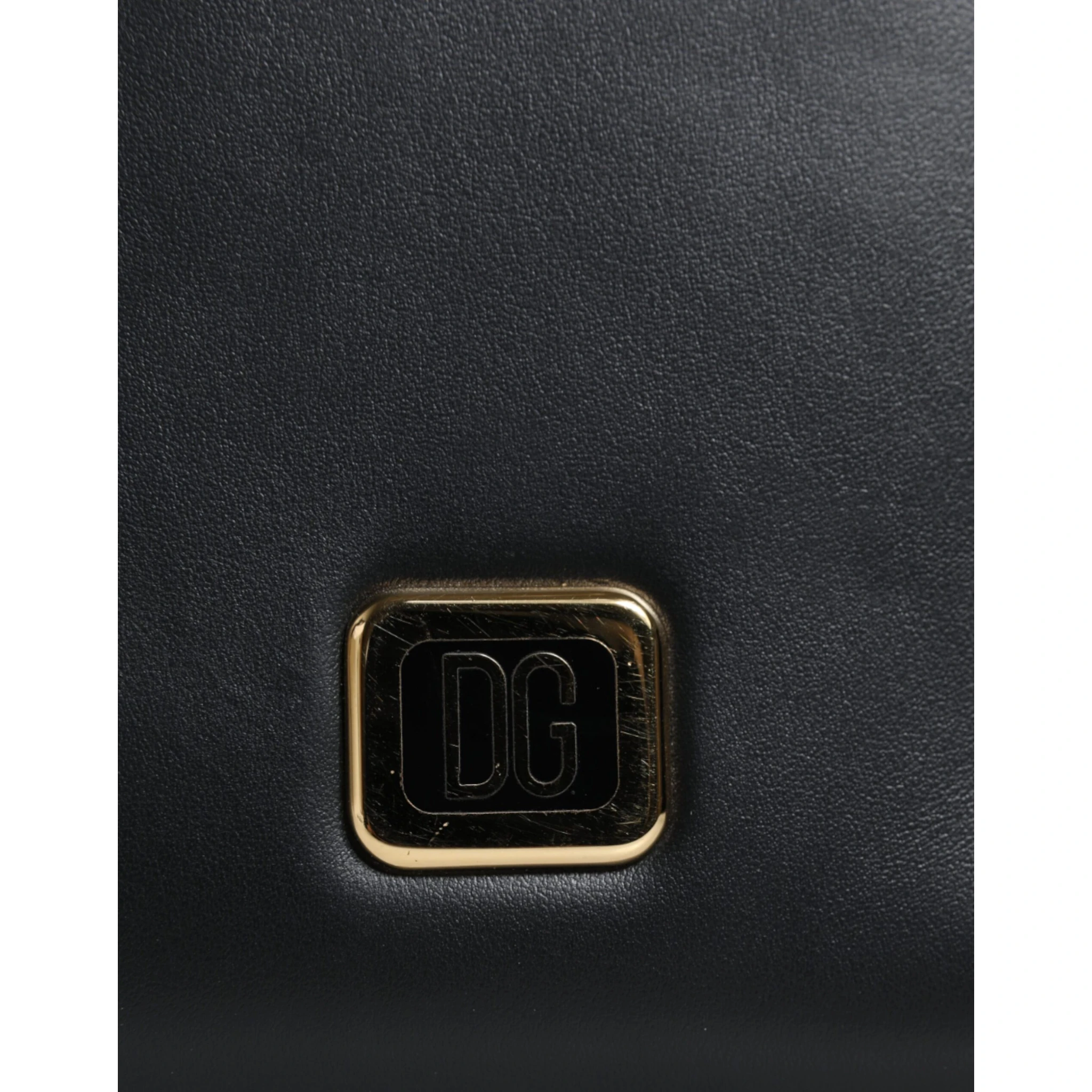 Black Leather Logo Plaque Neck Strap Card Coin Wallet