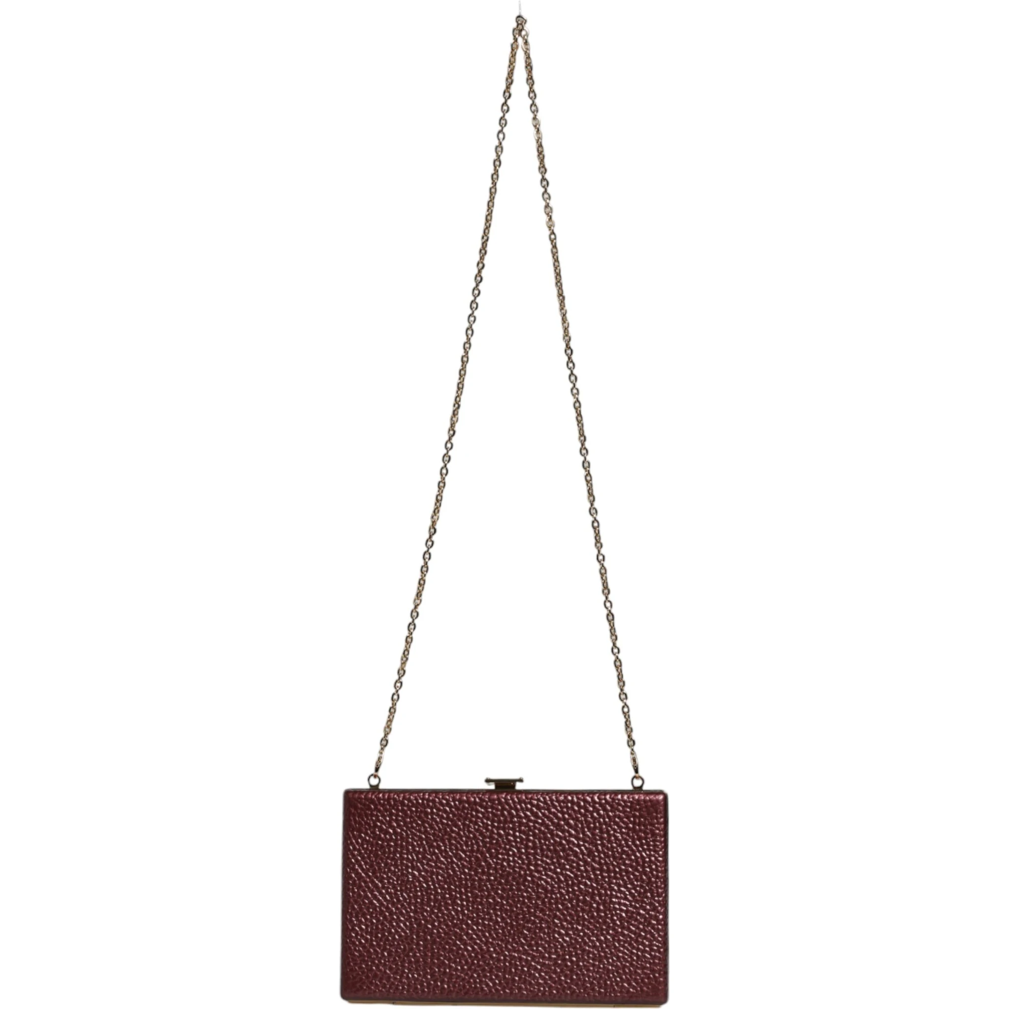 Maroon Leather Clutch Evening Crossbody Bag
