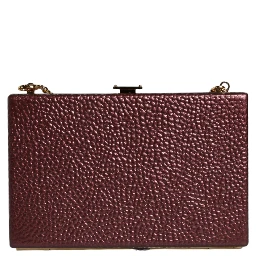 Maroon Leather Clutch Evening Crossbody Bag