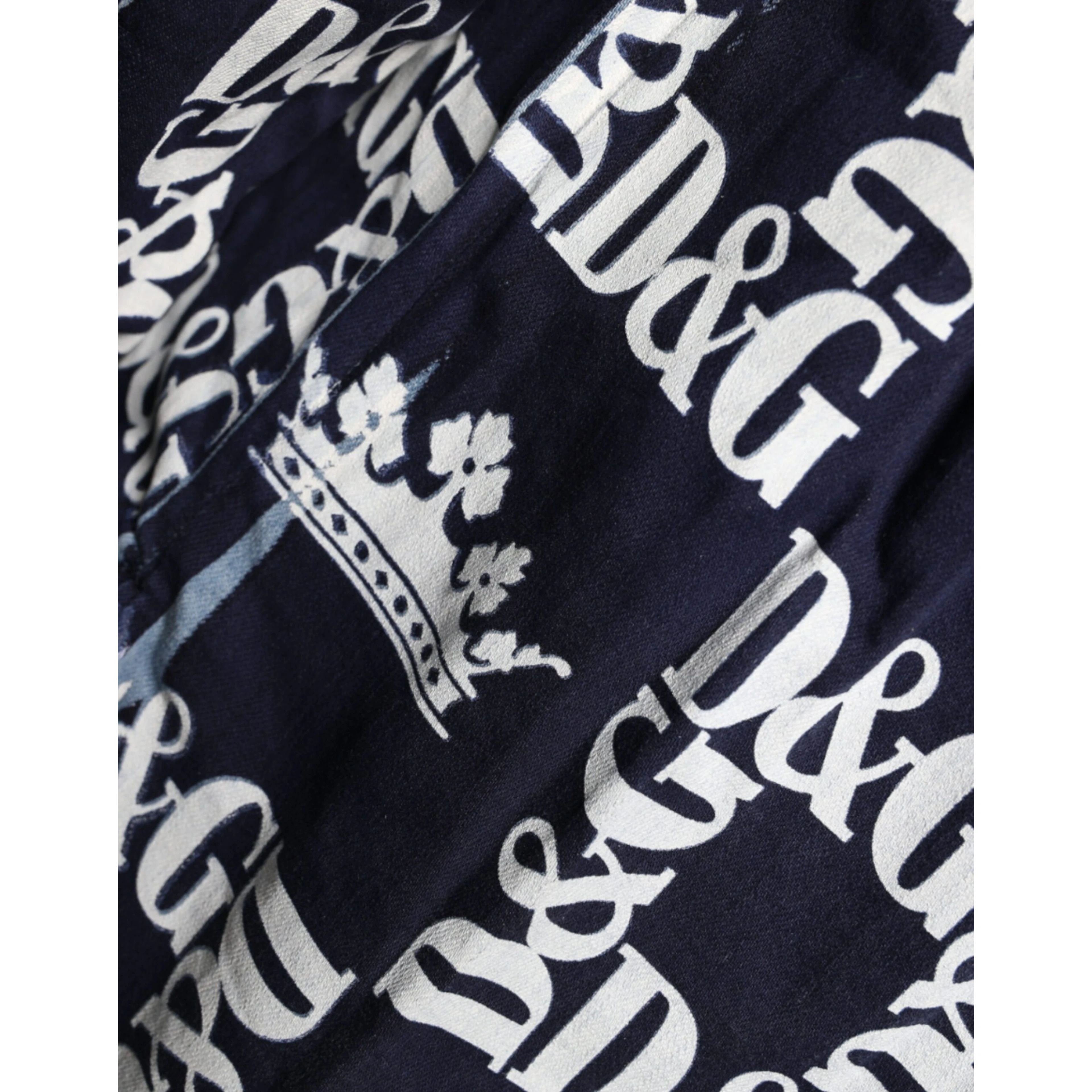 Blue Crown Logo Print Slim Fit Cotton Shirt