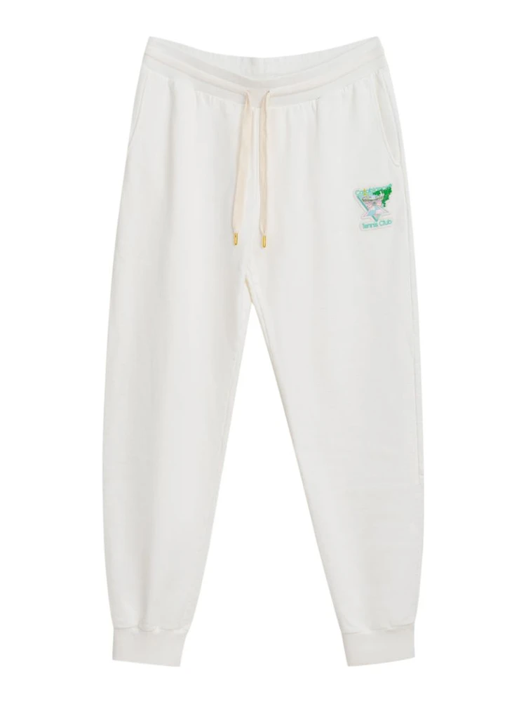 White Cotton Athletic Pants