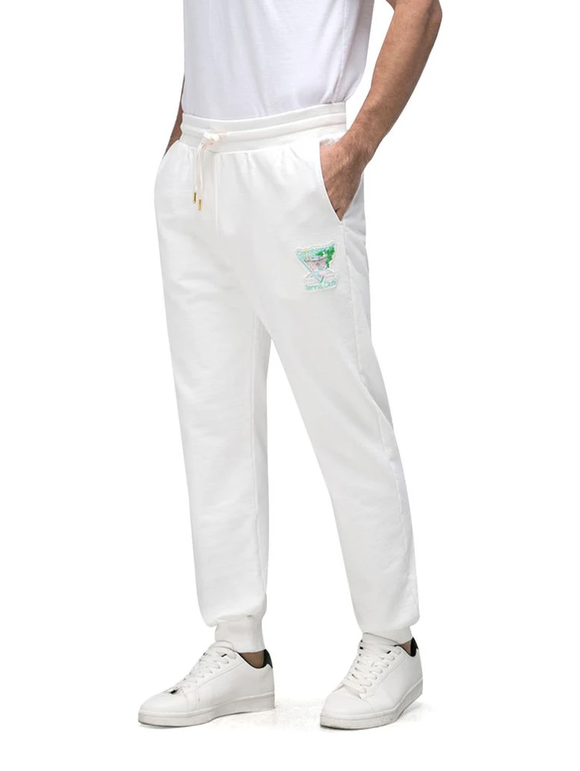 White Cotton Athletic Pants