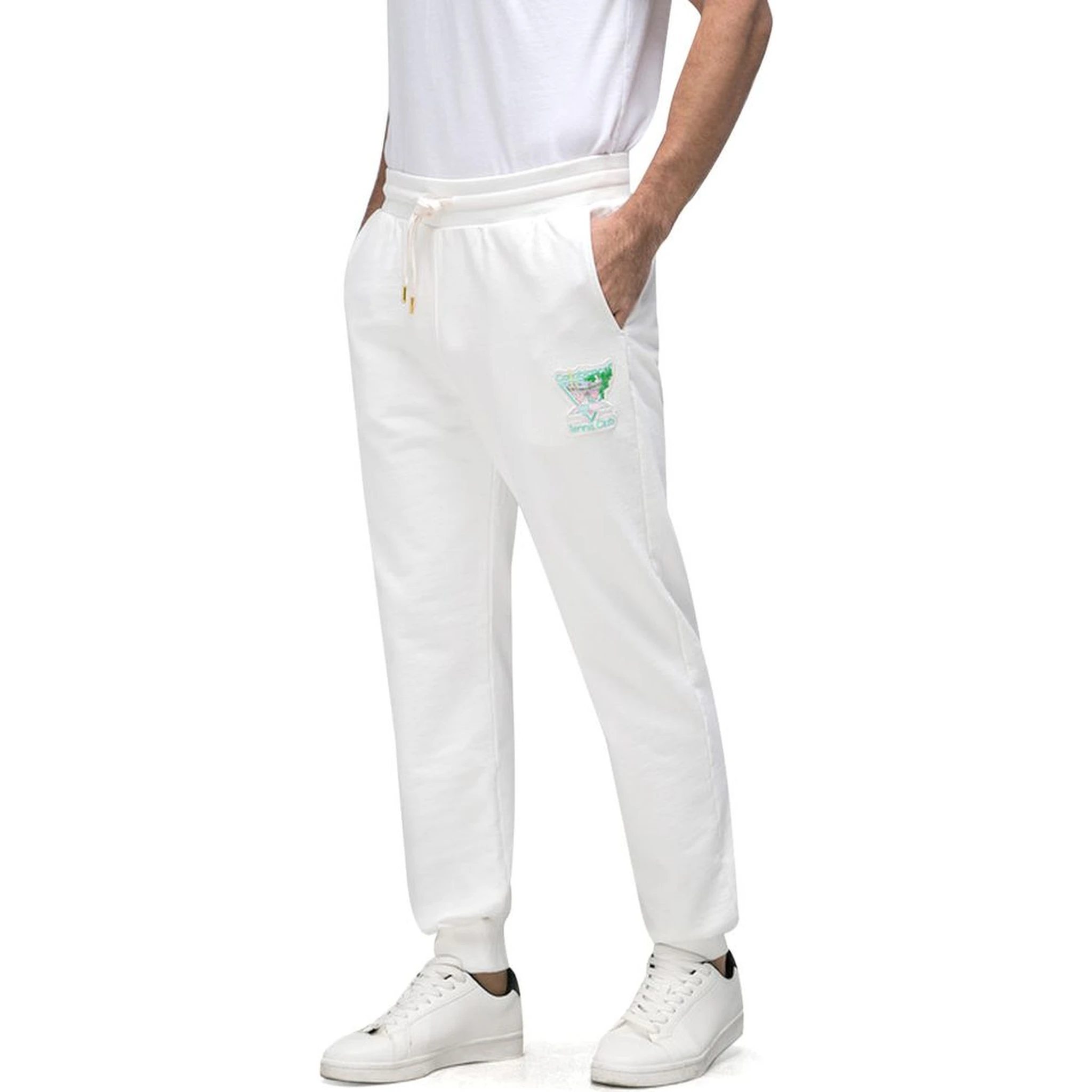 White Cotton Athletic Pants